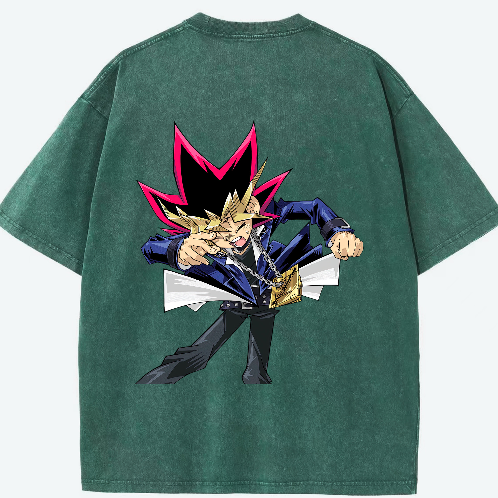（画像用） 遊☆戯☆王 Yu-Gi-Oh! 綿100% ヴィンテージ風 半袖Tシャツ（背面プリント）
